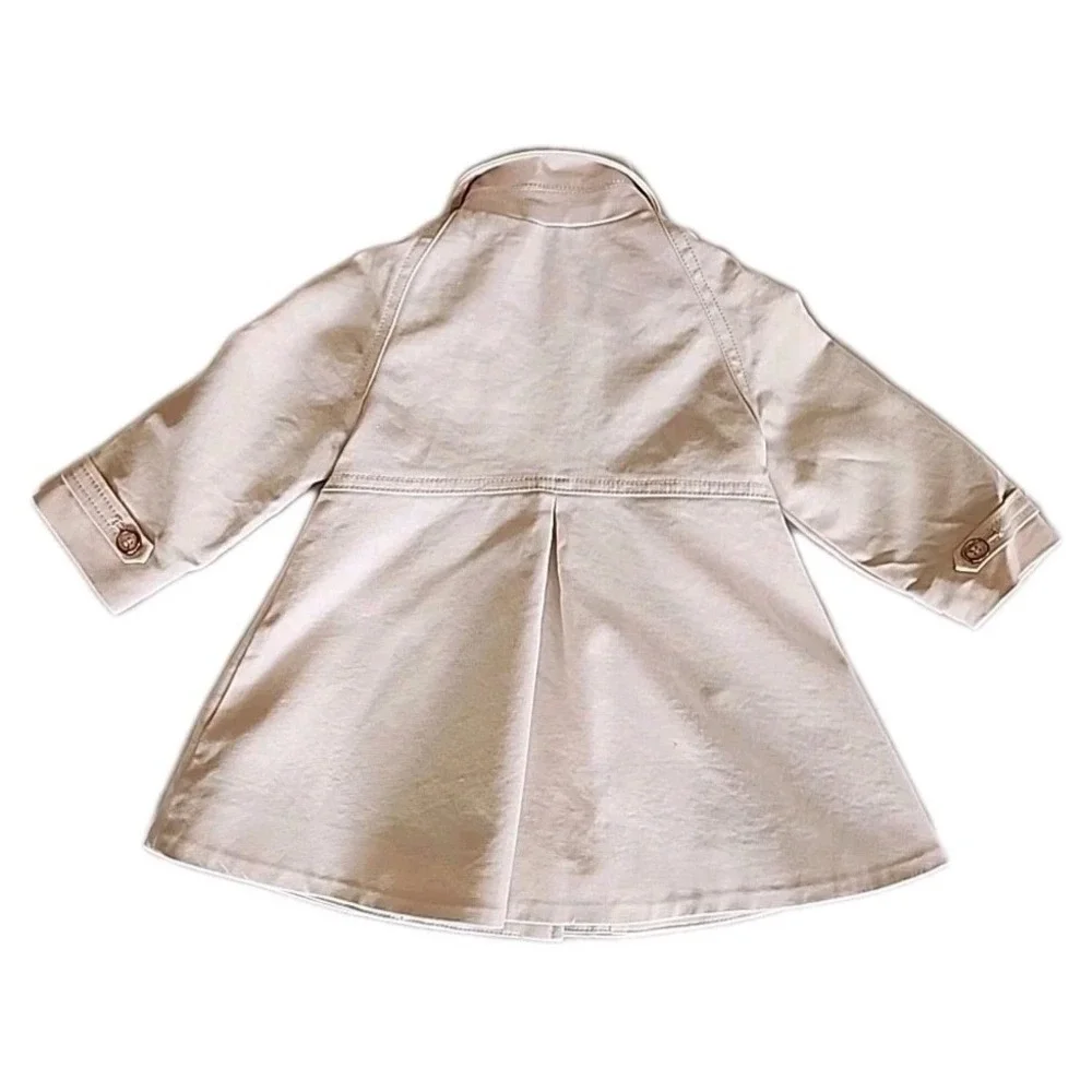 Baker by Ted Baker Toddler Girls Trench Coat Sz 12-18 M Pink Pastel Ruffle Event